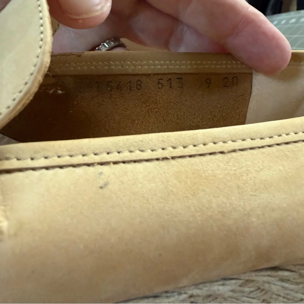 Salvatore Ferragamo Beige Suede Leather Espadrille Loafer Size 9 AA